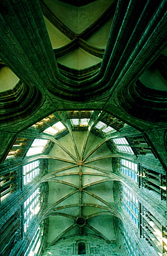 France, Normandy, Manche (50), Mont Saintmichel, The Abbey, The Cathedral Choir Gothic Vaults