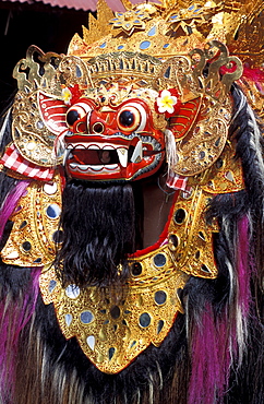 Indonesia, Bali Island, Village Of Batubulan, The Barong Theater , Every Day Are Performed Pieces Of The Ramayana Story, The Barong Head