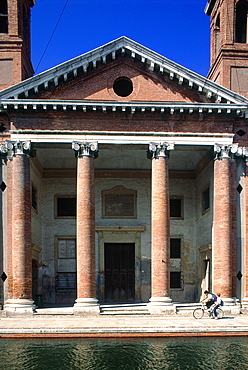 Italy, Emilia Romagna, River Po Delta, Comarchio, The Classical Style Church Buits In Bricks