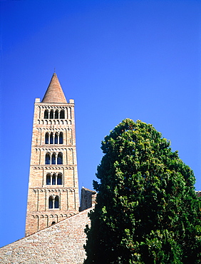 Italy, Emilia Romagna, Pomposa, Benedictin Abbey And Belfry (Built 1063)