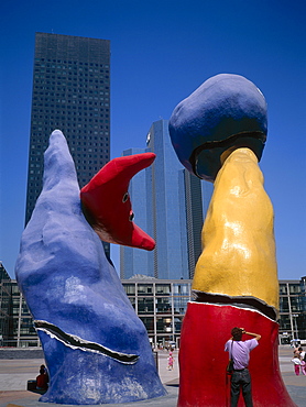 Sculpture by Nikki De Saint-Phalle, La Defense business quarter, Paris, France, Europe