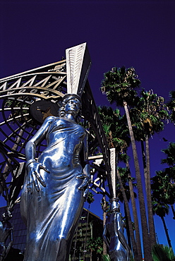 Los Angeles, California, Usa Monument At Hollywood Boulevard Beginning