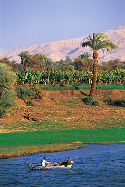 Nubia, Fishermen Boat On Nile, Egypt, Africa