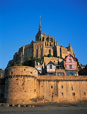 Mt St Michel, Ramparts, Normandy, France