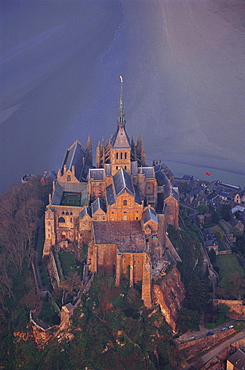 Mt St Michel, Aerial, Normandy, France