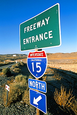 Freeway road signs, California, United States of America, North America