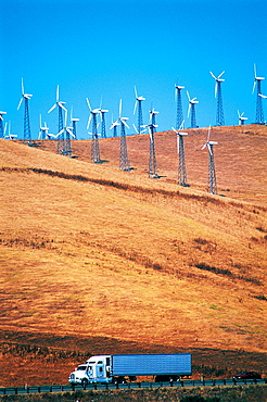 Wind Engines And Truck, California, Usa