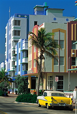 Art Deco Hotels, Ocean Drive, Miami Beach, Florida, Usa