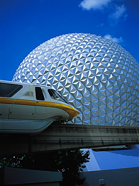 Epcot Attraction Park And Monorail, Orlando, Florida, Usa