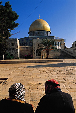 Omar Dome And 2 Moslems, Esplanade, Jerusalem, Israel