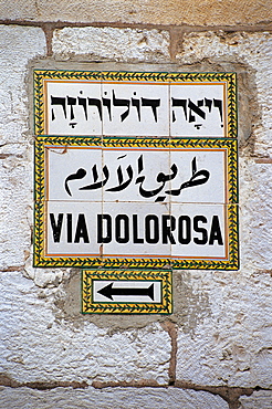 Via Dolorosa Sign, Jerusalem East, Israel 