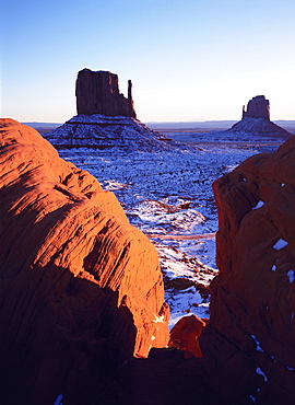 Usa, Utah, Monument Valley Winter Landscape
