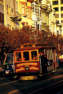 Van Ness Cable Car In Motion, San Francisco, Usa