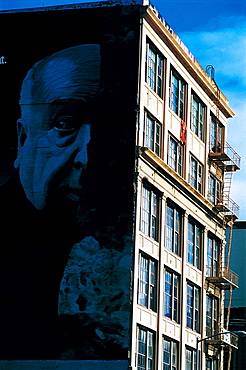 Mural Representing Alfred Hitchcock, San Francisco, Usa