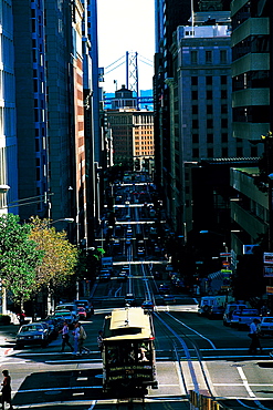 Downtown, Cable Car, San Francisco, Usa