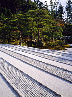 Silver Pavilion, sand garden, Kyoto, Japan