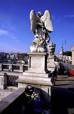 Italy, Rome, Ponte San'angelo, Angel Statues By Bernini, Rubbish