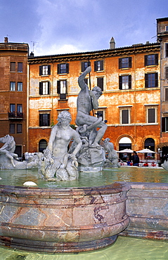 Italy, Rome, Piazza Navona, Neptune Fountain