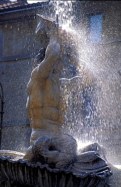 Italy, Rome, Il Tritone Fountain By Bernini