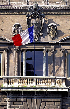 Italy, Rome, Farnese Palace (French Embassy), French Flag On Facade