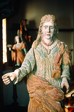 France, Corsica, Balagne, Calvi, Oratory Saint Antoine, Baroque Wooden Statue