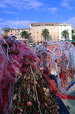 France, Corsica, South, Ajaccio, The Harbour And Marina, Nets At Fore