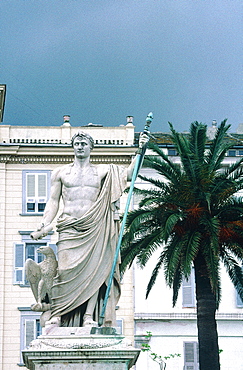 France, Corsica, North, Bastia, Monument To Emperor Napoleon On The City Hall Square