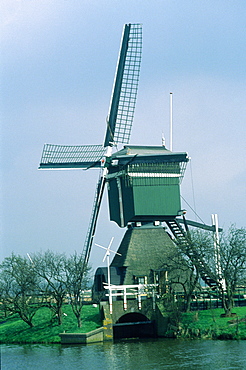 Netherlands, Country Zaanstad, Xvii Th Century Wooden Windmill