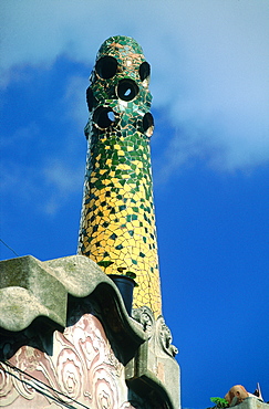 Spain, Catalonia, Barcelona, Park Guell Designed By Gaudi, Detail