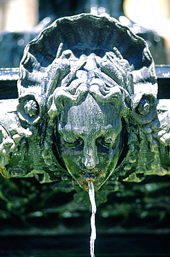 Spain, Catalonia, Barcelona, Plaza Real (Royal Square), Close Up Of A Fountain