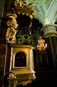 Russia, Saint Petersburg, Peter & Paul Fortress, The Church Interior And Pulpit 