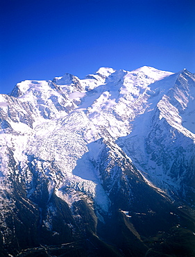France, Alps In Winter, Aerial Of Mont Blanc Slopes 