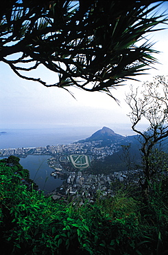 Brazil, Rio De Janeiro.Overview On The Bay From Top Of Corcovado Hill