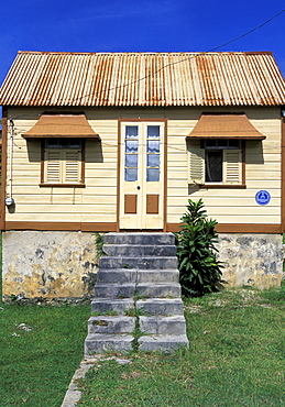 Caribbean, West Indies, Barbados, Chattel House (Small Movable Wooden Home Often Colored)