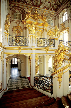 Russia, St-Petersburg, Pedrovorets, Peterhof Palace, The Monumental Staircase