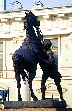 Russia, St-Petersburg, Anitchkov Bridge, The Horses Trainer By Sculptor Pierre Klodt