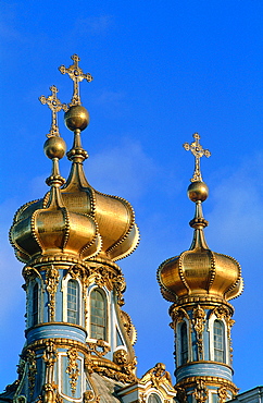 Russia, St-Petersburg, Tsarskoie Selo (Pushkin), Catherine Ii Palace, The Belfries Bulbs Of The Chapel