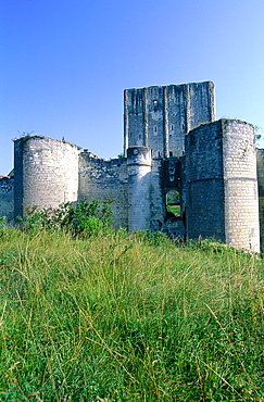 France, To Uraine Val-De-Loire, In Dre-Et-Loire, Loches, The Medieval Castle Ruins, View On The Ramparts And Donjon