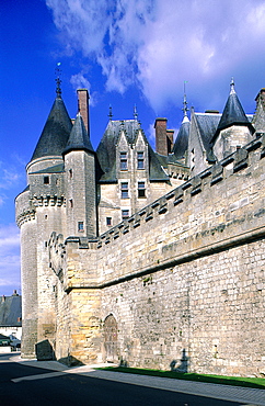 France, To Uraine Val-De-Loire, In Dre-Et-Loire, Langeais, The Castle Ramparts Seen From The Street