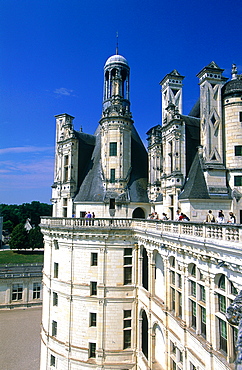 France, To Uraine Val-De-Loire, Loir-Et-Cher, Chambord, The Renaissance Castle Built By King Francois 1er, View From The Roof Terrace 