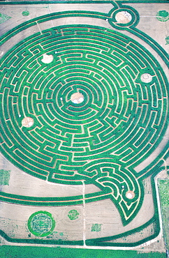 France, To Uraine Val-De-Loire, In Dre-Et-Loire, Rignac, Aerial View Of The Vegetal Labyrinth/Maze