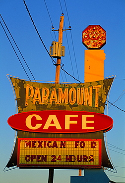 Cafe sign, Gallup, New Mexico, United States of America, North America