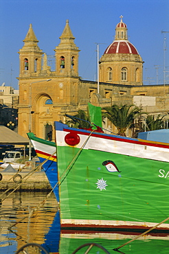 Harbour and town, Marsaxklokk, island of Malta, Mediterranean, Europe