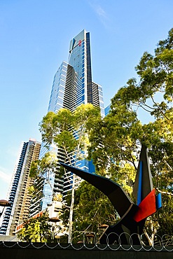 Skydeck building and modern sculpture