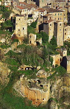 Houses, Sorano, Tuscany, Italy