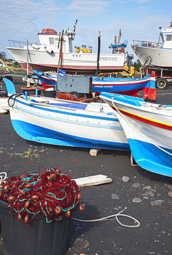 Fishing boats, Stromboli, Aeolian Islands, UNESCO World Heritage Site, Sicily, Italy, Mediterranean, Europe