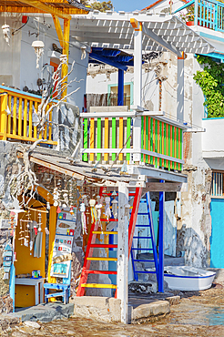 Colourful fishermen's houses, Klima, Milos Island, Cyclades Islands, Greek Islands, Greece, Europe