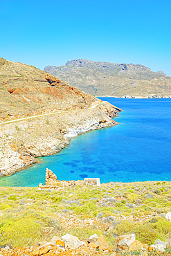 View of Serifos island southerrn coast near Koutalas beach, Serifos Island, Cyclades, Greek Islands, Greece, Europe