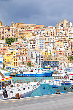 Sciacca harbour, Sciacca, Agrigento district, Sicily, Italy, Mediterranean, Europe