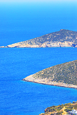 Platis Gialos beach, high angle view, Platis Gialos, Sifnos Island, Cyclades, Greek Islands, Greece, Europe